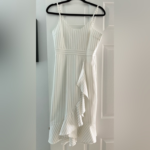 White Striped Ruffle Dress - Picture 1 of 1